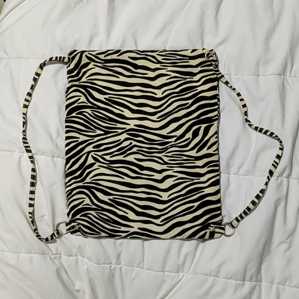 Vintage zebra print backpack